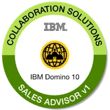 IBM Notes & Domino 10 Sales Advisor V1 badge